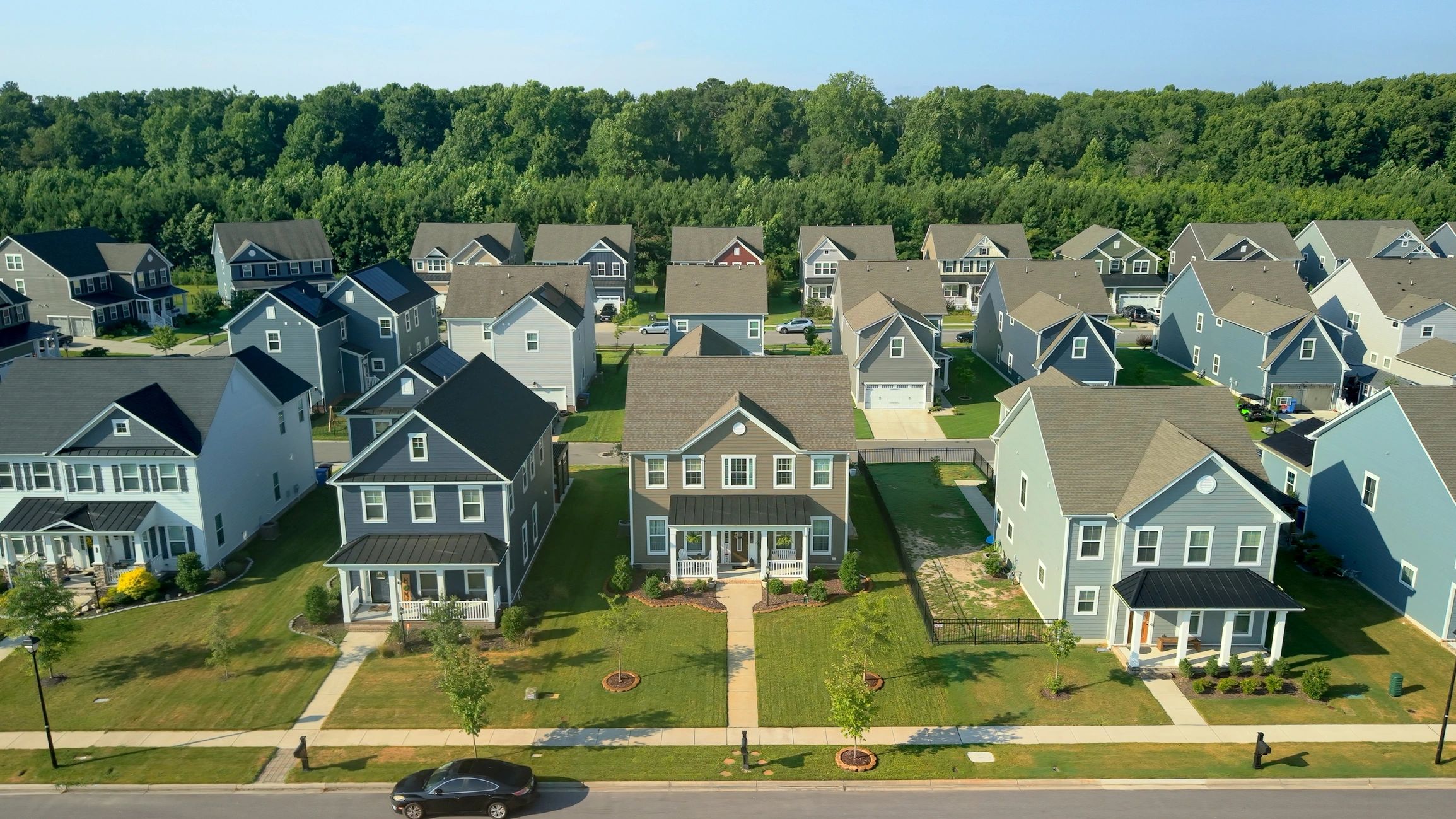 Maisons vues par drone pour l’immobilier